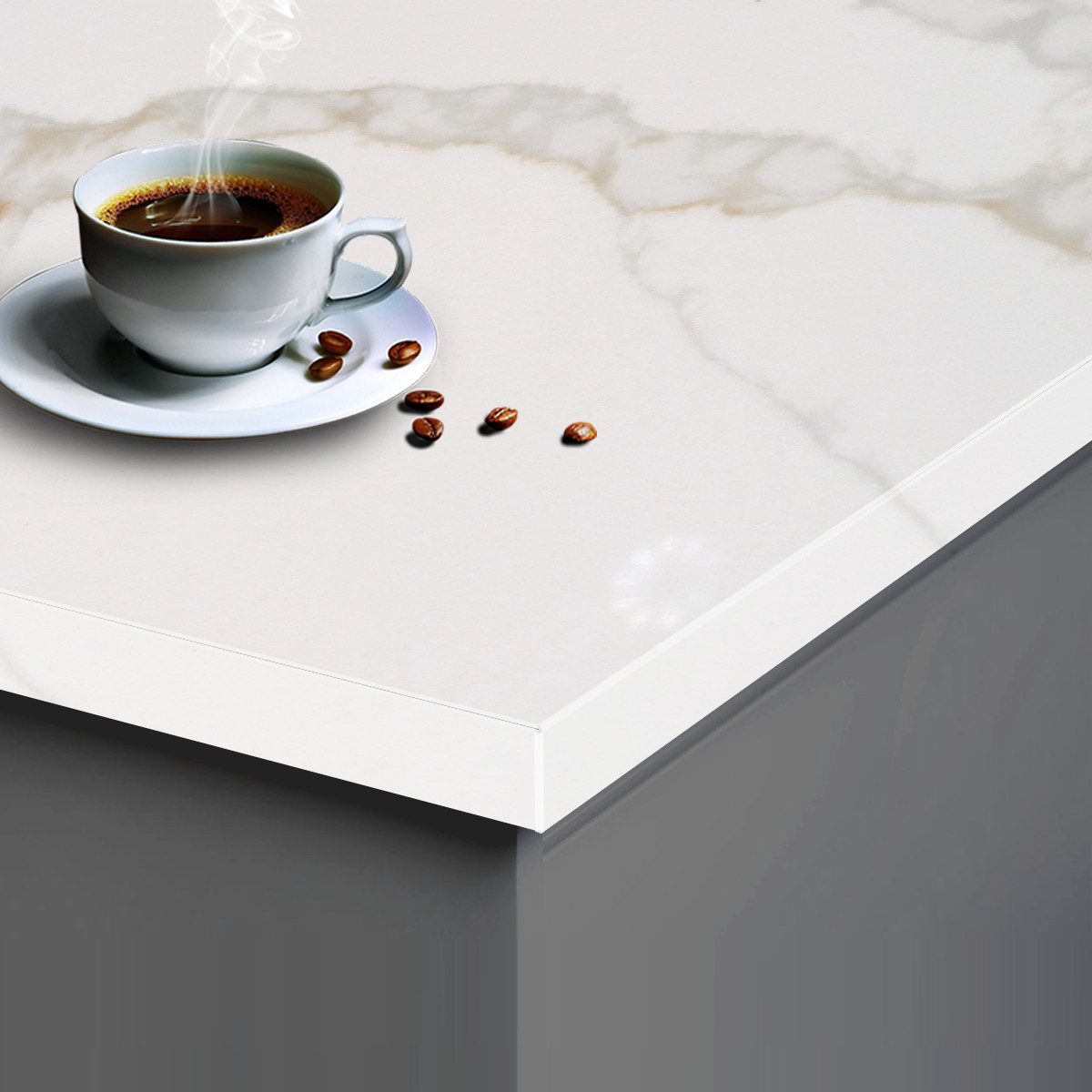 Gotowy blat z konglomeratu kwarcowego LUX Calacatta Gold Inspire 100x60x2 cm