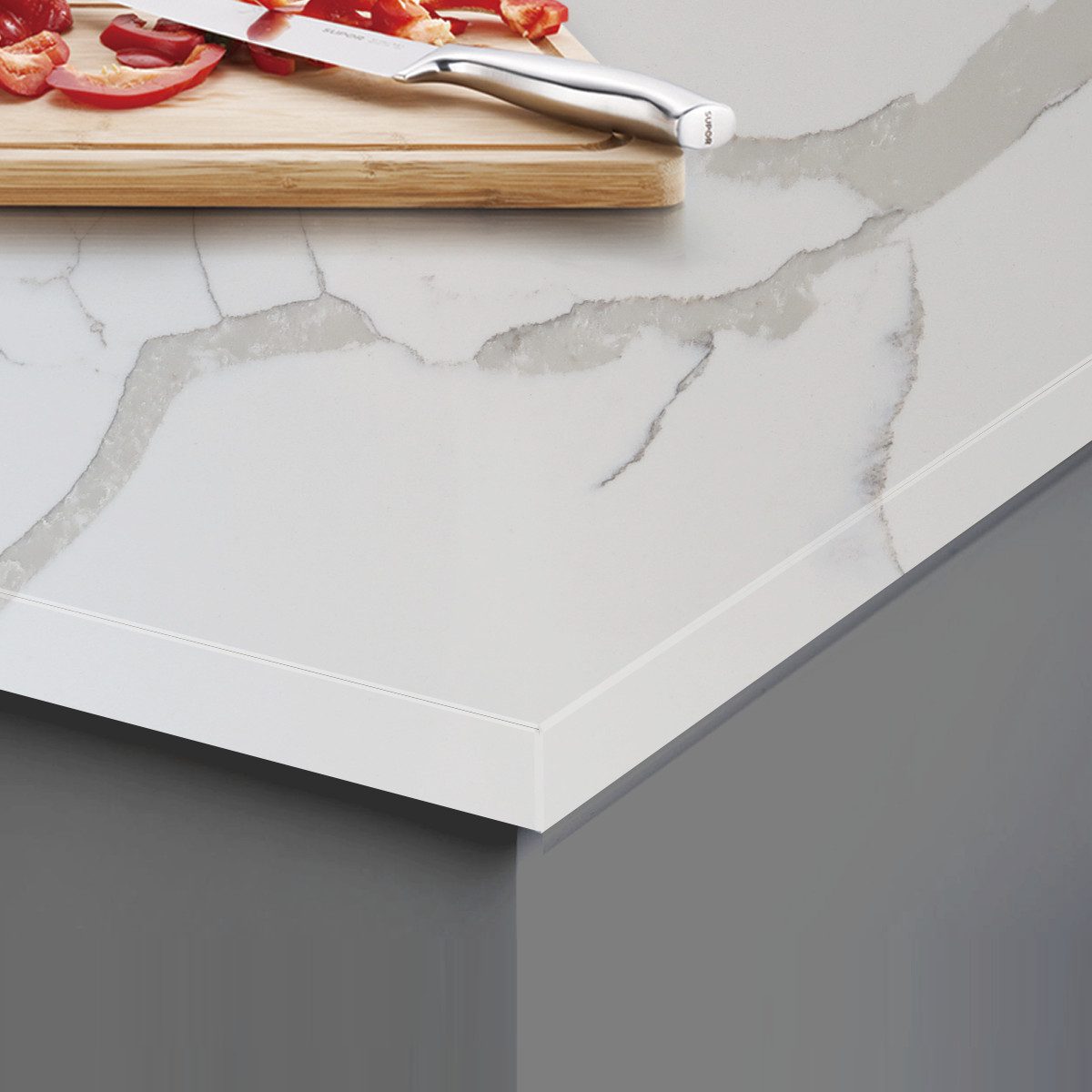 Gotowy blat z konglomeratu kwarcowego LUX Calacatta Inspire 100x60x2 cm